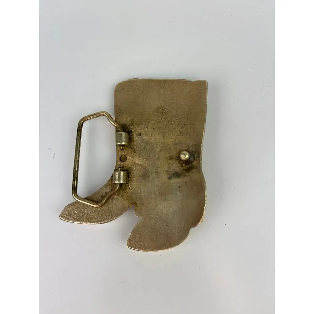 Vintage 1979 BBB BARON Cowboy Boots Solid Brass Buckle Western Rodeo Texas Ranch